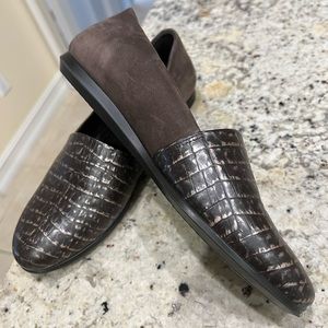 ECCO brown leather flats